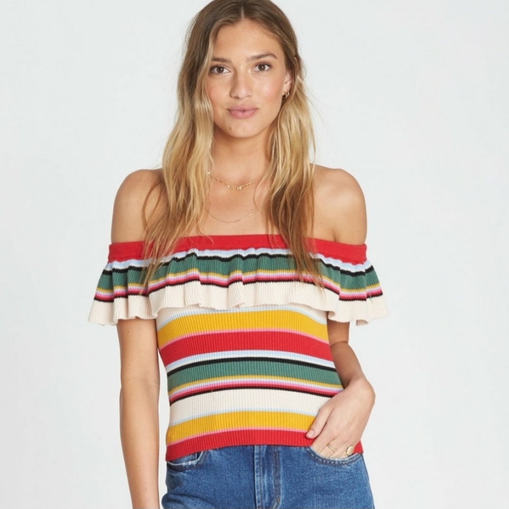 NWOT Billabong "Take a Trip"  Knit Ruffle Sweater Tank